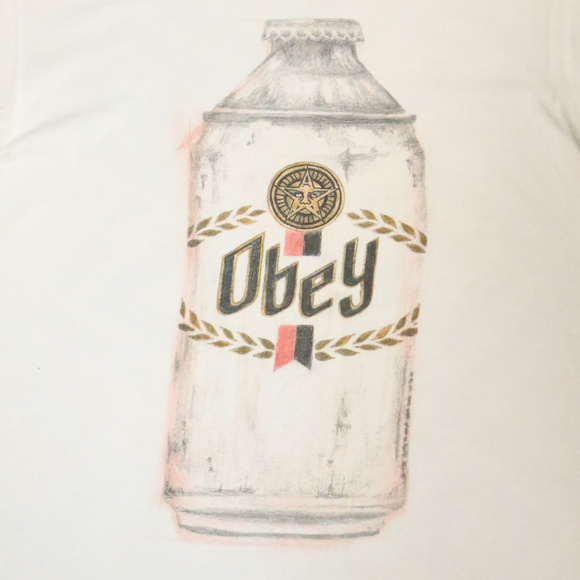 Like New OBEY Bottle Sketch Shirt Lightweight Sz Medium Men - Picture 2 of 3